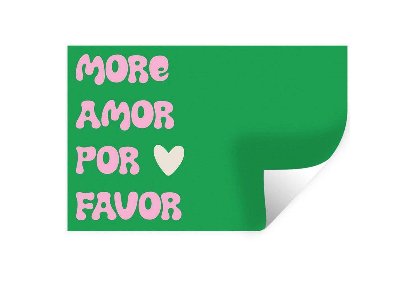 MuchoWow Wandsticker Amor - Valentinstag - Grün - Text (1 St), Wandtattoo, Selbstklebend, Wohnzimmer, 30x20 cm von MuchoWow