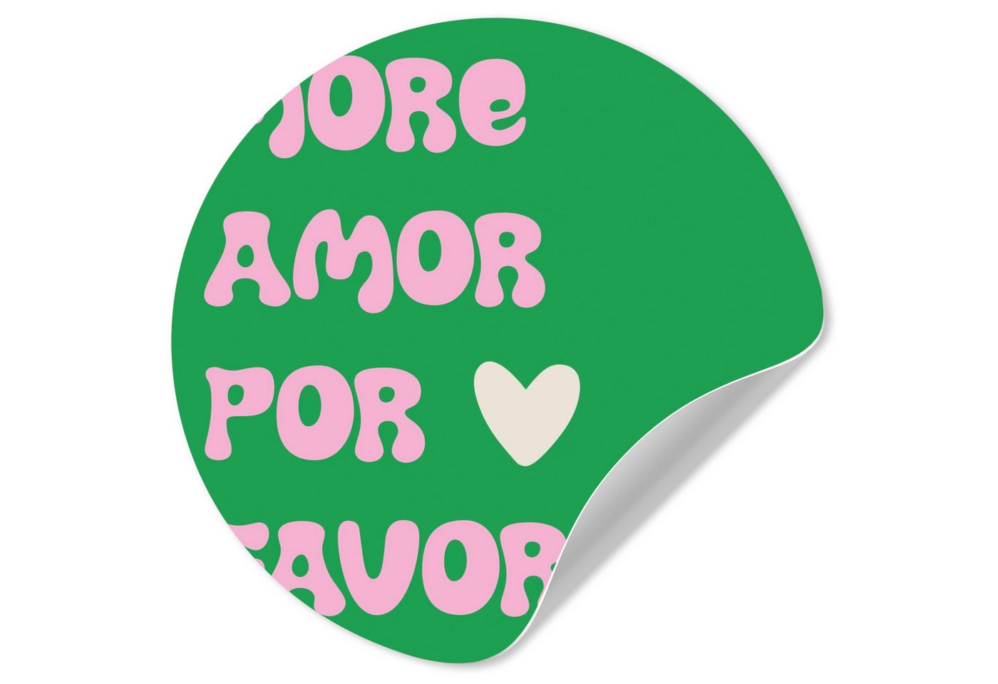 MuchoWow Wandsticker Amor - Valentinstag - Grün - Text (1 St), Wandtattoo Selbstklebend, Wohnzimmer Deko Aufkleber, 30x30 cm von MuchoWow