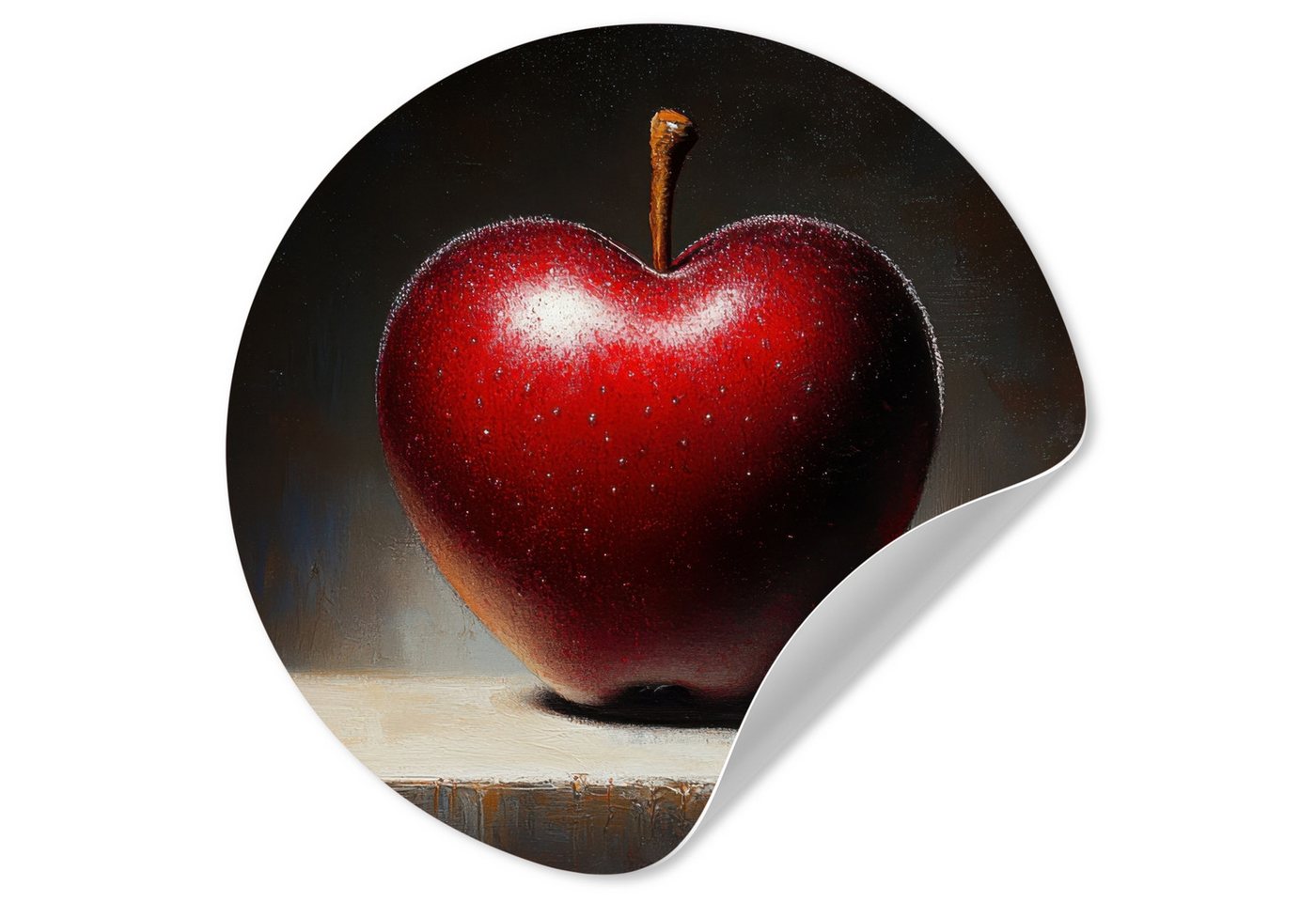 MuchoWow Wandsticker Apfel - Herz - Rot (1 St), Wandtattoo Selbstklebend, Wohnzimmer Deko Aufkleber, 30x30 cm von MuchoWow