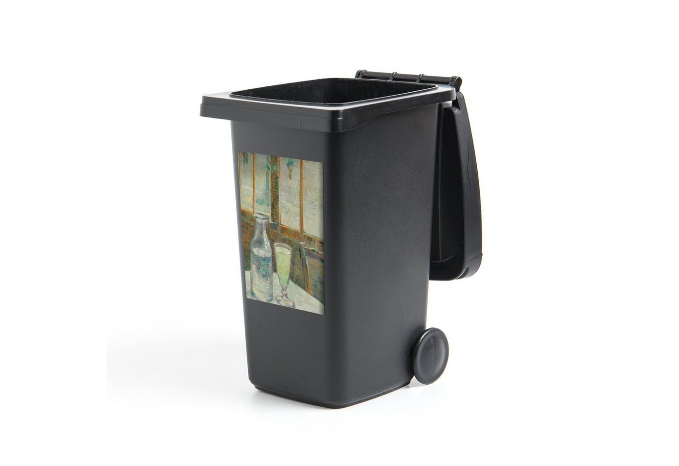 MuchoWow Wandsticker Couchtisch mit Absinth - Vincent van Gogh (1 St), Mülleimer-aufkleber, Mülltonne, Sticker, Container, Abfalbehälter von MuchoWow