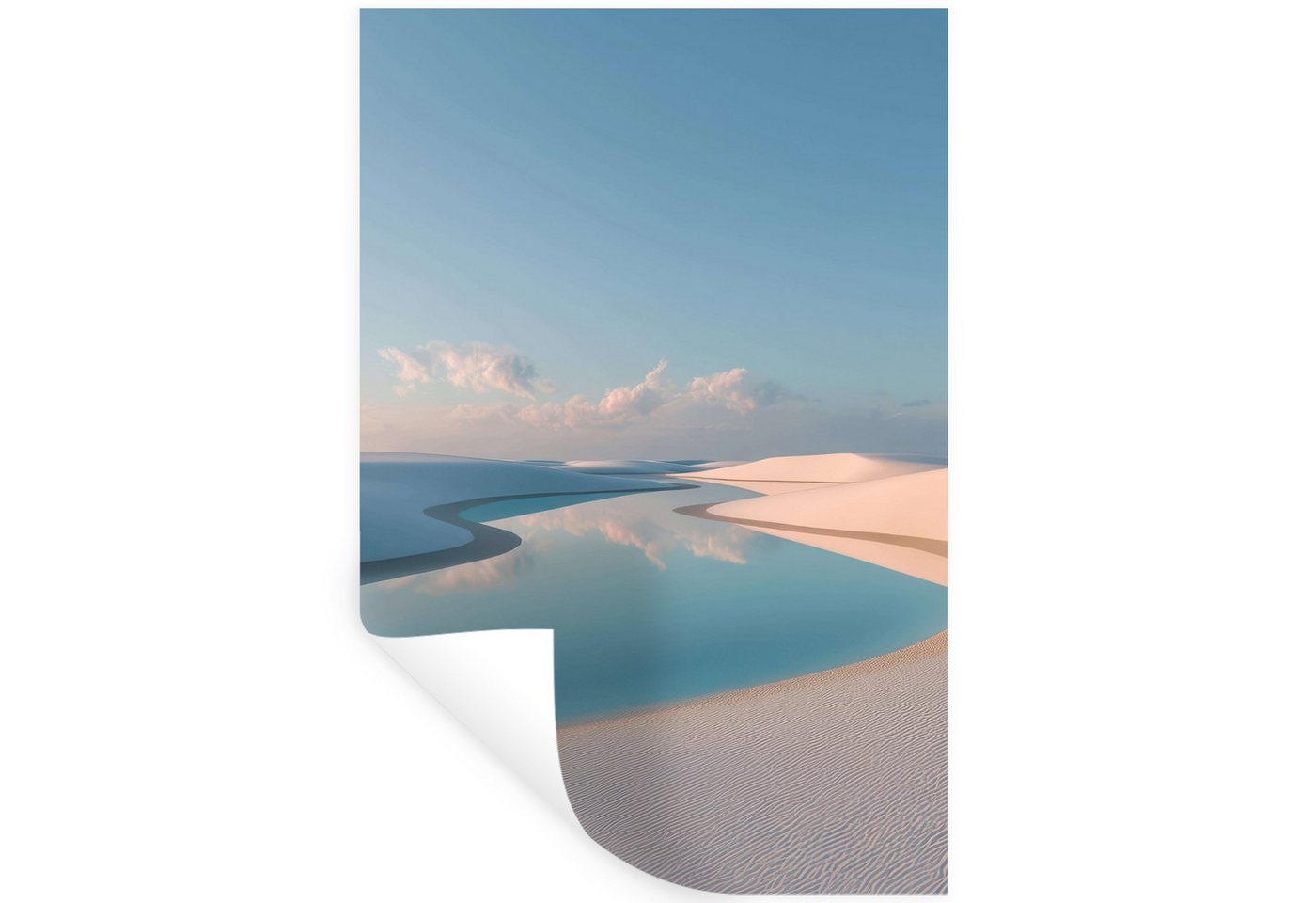 MuchoWow Wandsticker Dünen - Teich - Unendliche Stille (1 St), Wandaufkleber, Selbstklebend, Wohnzimmer, 20x30 cm von MuchoWow