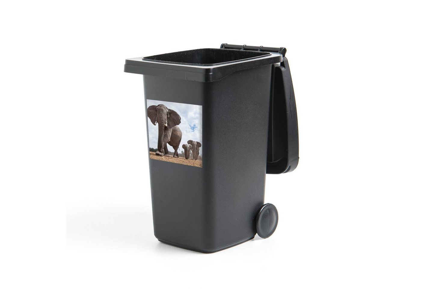 MuchoWow Wandsticker Elefant - Tiere - Natur - Flachland (1 St), Mülleimer-aufkleber, Mülltonne, Sticker, Container, Abfalbehälter von MuchoWow