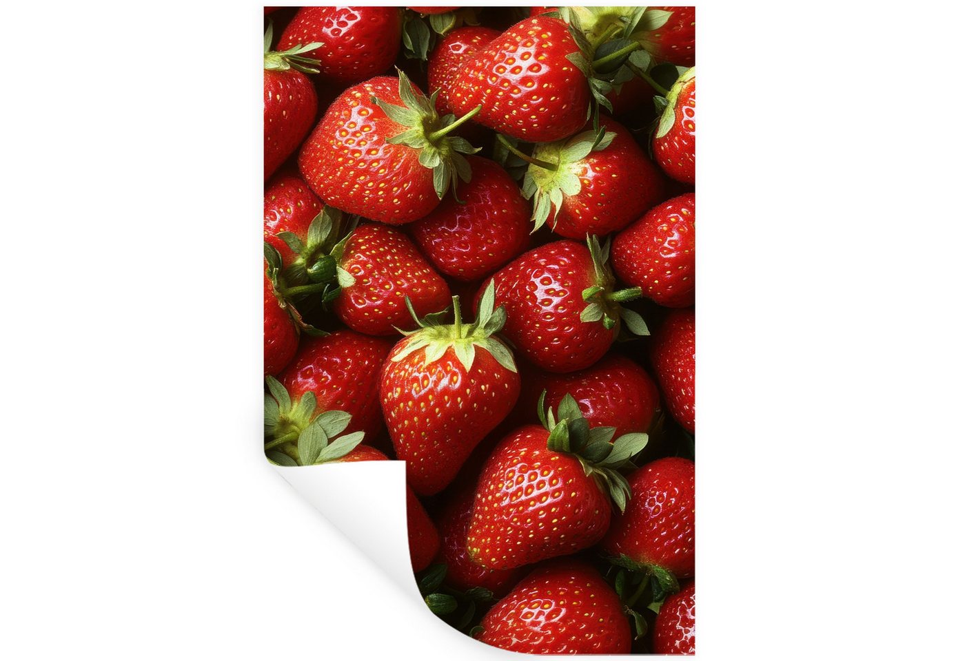 MuchoWow Wandsticker Erdbeere - Obst - Rot (1 St), Wandaufkleber, Selbstklebend, Wohnzimmer, 20x30 cm von MuchoWow