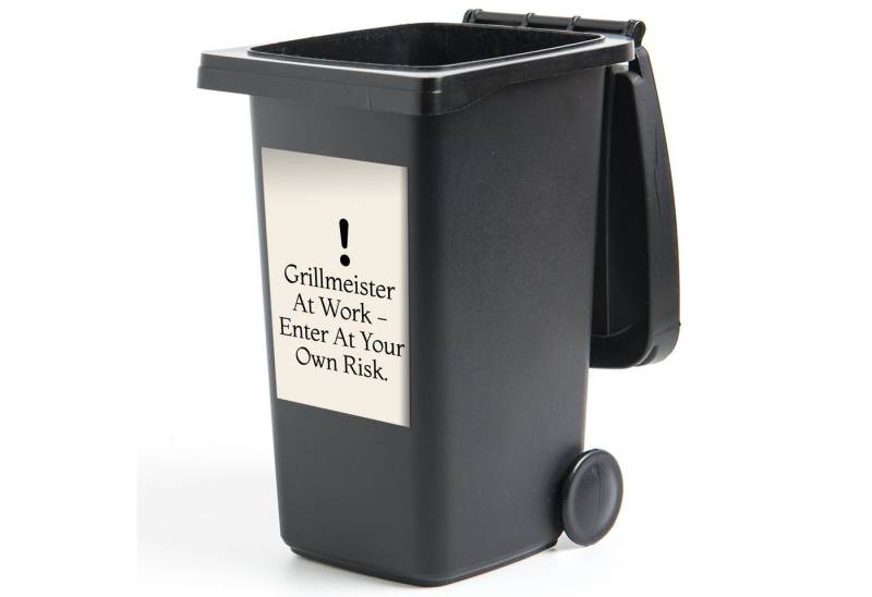 MuchoWow Wandsticker Grill - Ausrufezeichen - Schwarz - Text (1 St), Mülltonnen-Aufkleber, Mülleimer, Mülltonne, Sticker, 40x60 cm von MuchoWow