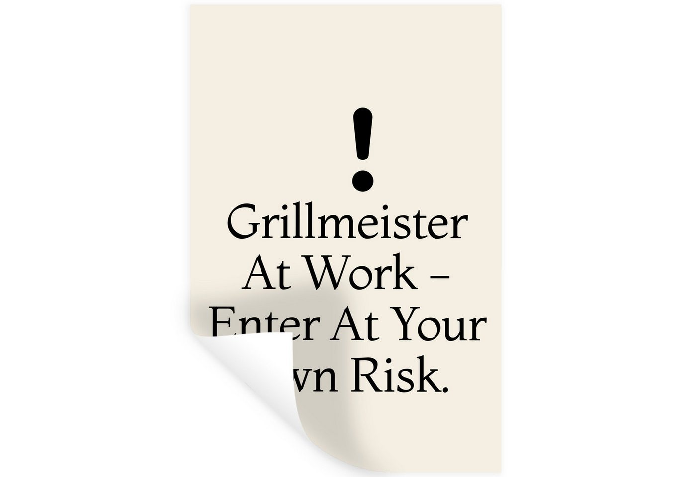 MuchoWow Wandsticker Grill - Ausrufezeichen - Schwarz - Text (1 St), Wandaufkleber, Selbstklebend, Wohnzimmer, 20x30 cm von MuchoWow