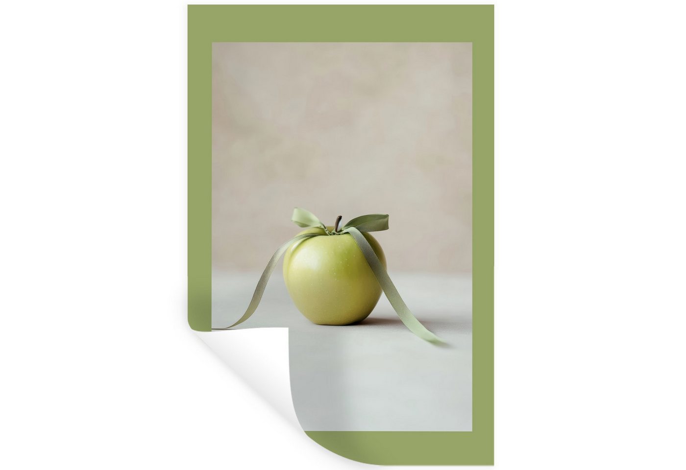 MuchoWow Wandsticker Grün - Apfel - Fliege (1 St), Wandaufkleber, Selbstklebend, Wohnzimmer, 20x30 cm von MuchoWow