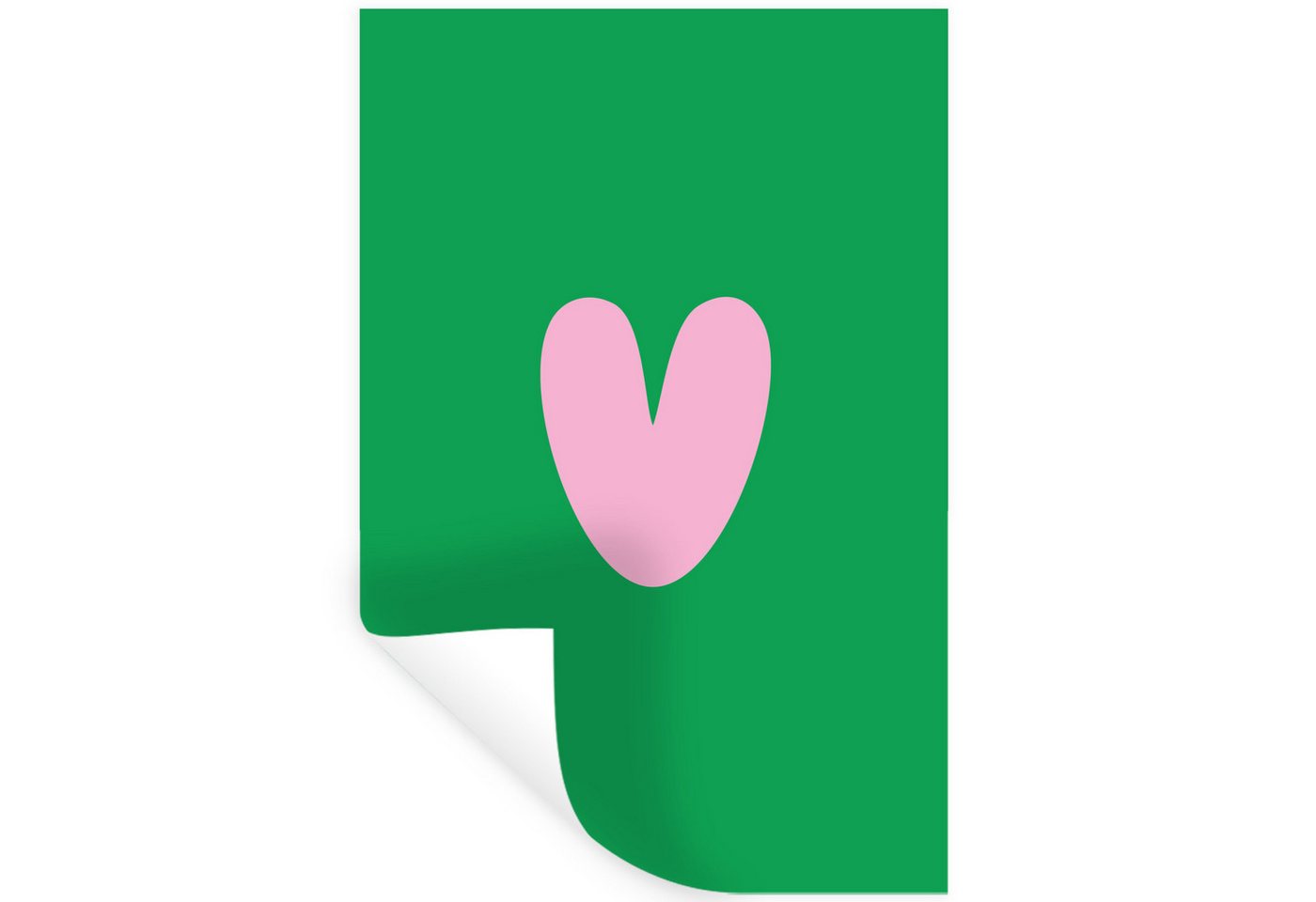 MuchoWow Wandsticker Grün - Herz - Minimalistisch - Valentinstag (1 St), Wandaufkleber, Selbstklebend, Wohnzimmer, 20x30 cm von MuchoWow