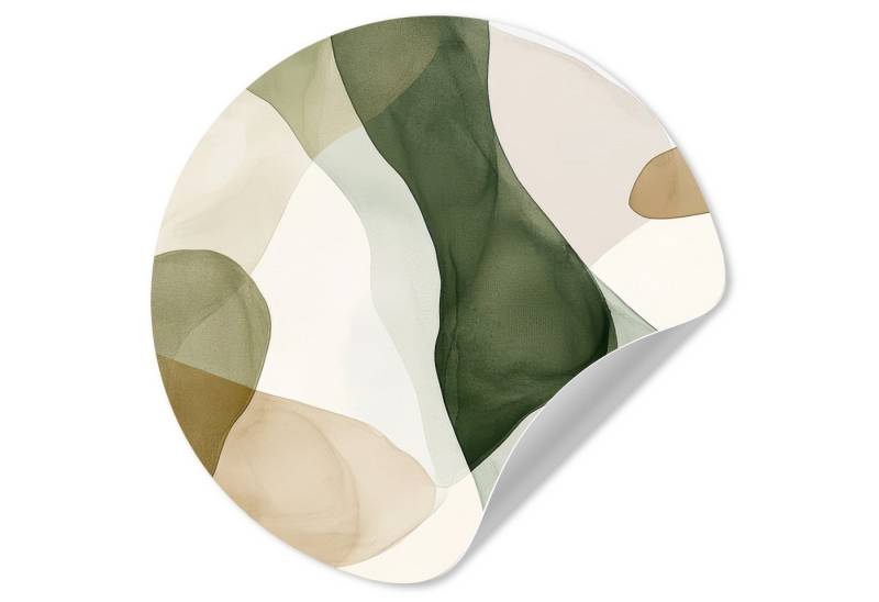 MuchoWow Wandsticker Japandi - Abstrakt - Grün (1 St), Wandtattoo Selbstklebend, Wohnzimmer Deko Aufkleber, 30x30 cm von MuchoWow