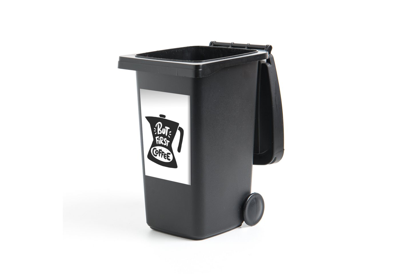 MuchoWow Wandsticker Kaffeekanne - Kaffee - Zitate (1 St), Mülleimer-aufkleber, Mülltonne, Sticker, Container, Abfalbehälter von MuchoWow