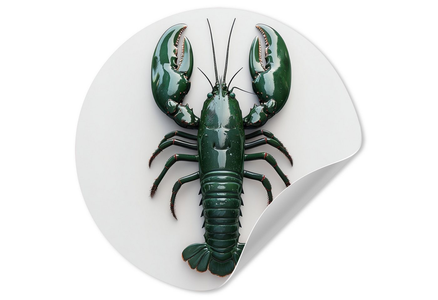 MuchoWow Wandsticker Krebs - Glossier - Grün - Weiß (1 St), Wandtattoo Selbstklebend, Wohnzimmer Deko Aufkleber, 30x30 cm von MuchoWow