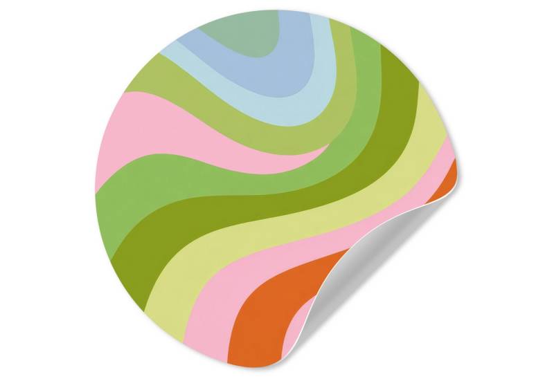 MuchoWow Wandsticker Linien - Pastelltöne - Wellenförmig (1 St), Wandtattoo Selbstklebend, Wohnzimmer Deko Aufkleber, 30x30 cm von MuchoWow