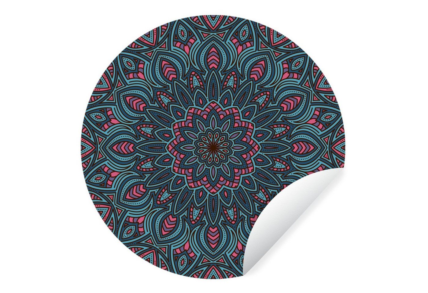 MuchoWow Wandsticker Mandala mit Formen der Natur (1 St), Wandtattoo Selbstklebend, Wohnzimmer Deko Aufkleber, 30x30 cm von MuchoWow