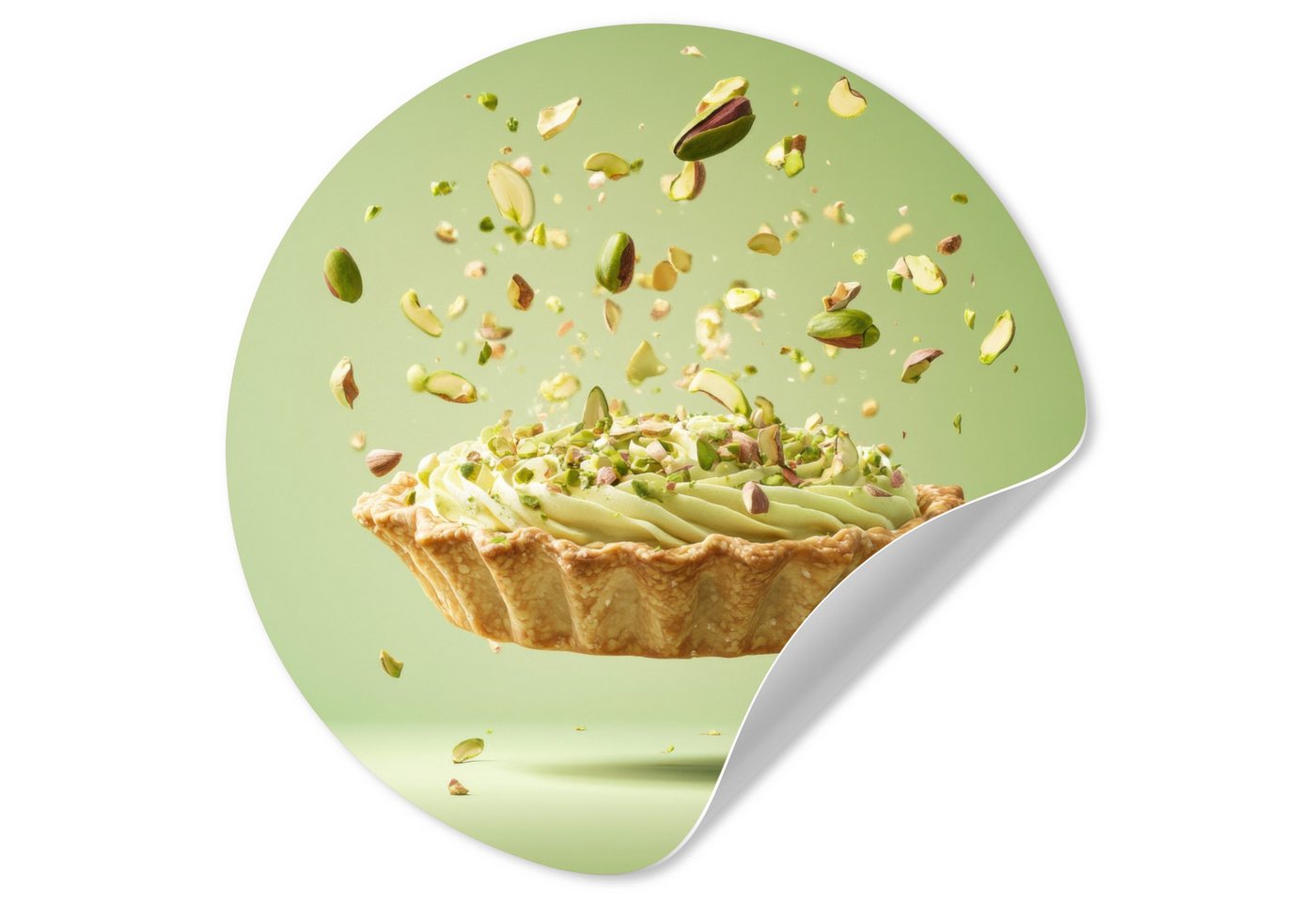 MuchoWow Wandsticker Pistazie - Torte - Nüsse - Lebensmittel (1 St), Wandtattoo Selbstklebend, Wohnzimmer Deko Aufkleber, 30x30 cm von MuchoWow