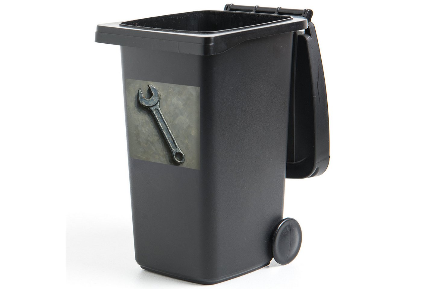 MuchoWow Wandsticker Schraubenschlüssel - Malerei - Werkzeuge - Farbe (1 St), Mülltonnen-Aufkleber, Mülleimer, Mülltonne, Sticker, 40x40 cm von MuchoWow