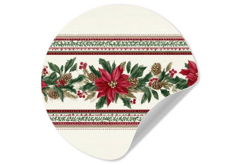 MuchoWow Wandsticker Weihnachtsstreifen - Weihnachtsstern - Rot - Grün (1 St), Wandtattoo Selbstklebend, Wohnzimmer Deko Aufkleber, 30x30 cm von MuchoWow