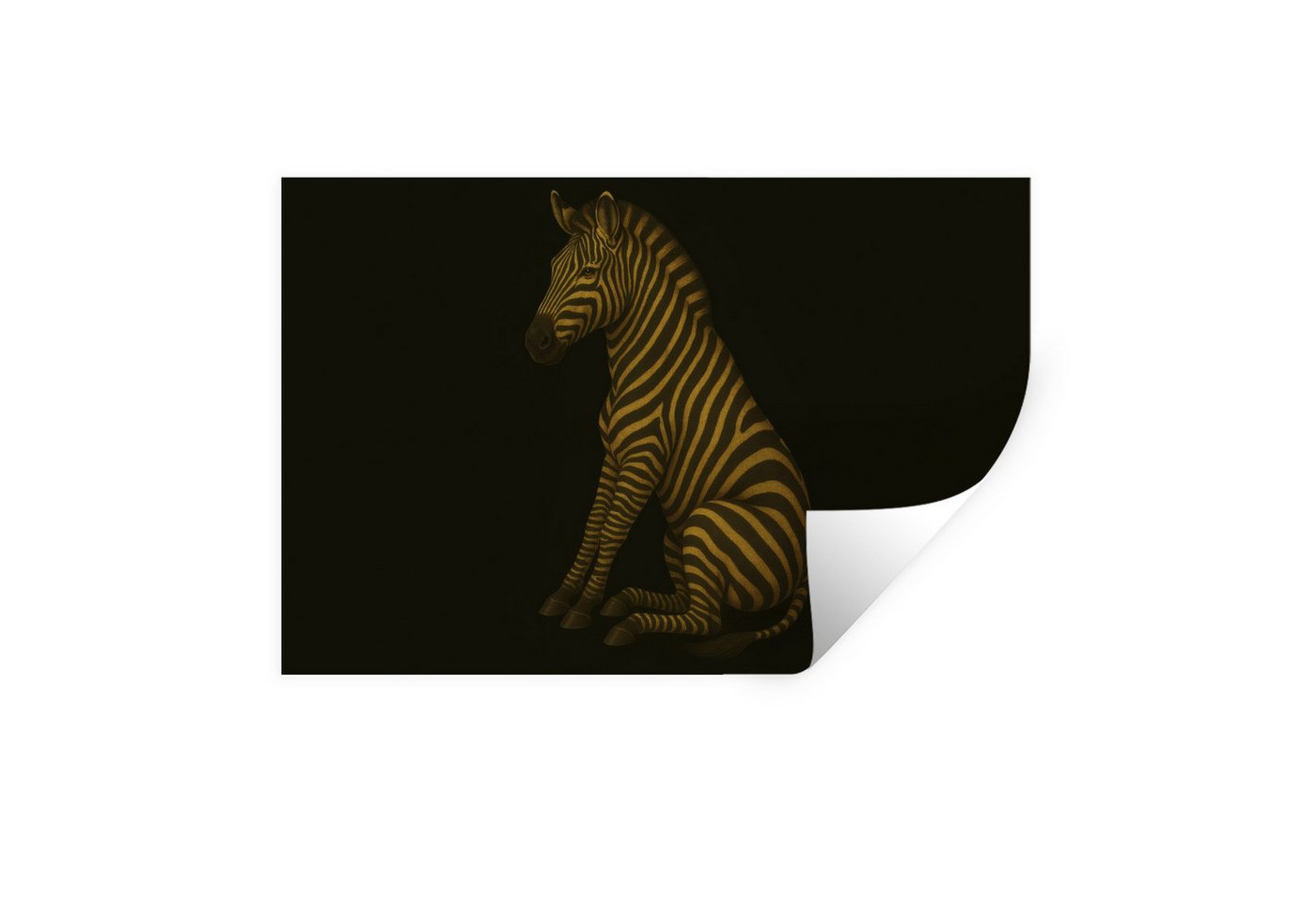 MuchoWow Wandsticker Zebra - Streifen - Gold (1 St), Wandtattoo, Selbstklebend, Wohnzimmer, 30x20 cm von MuchoWow