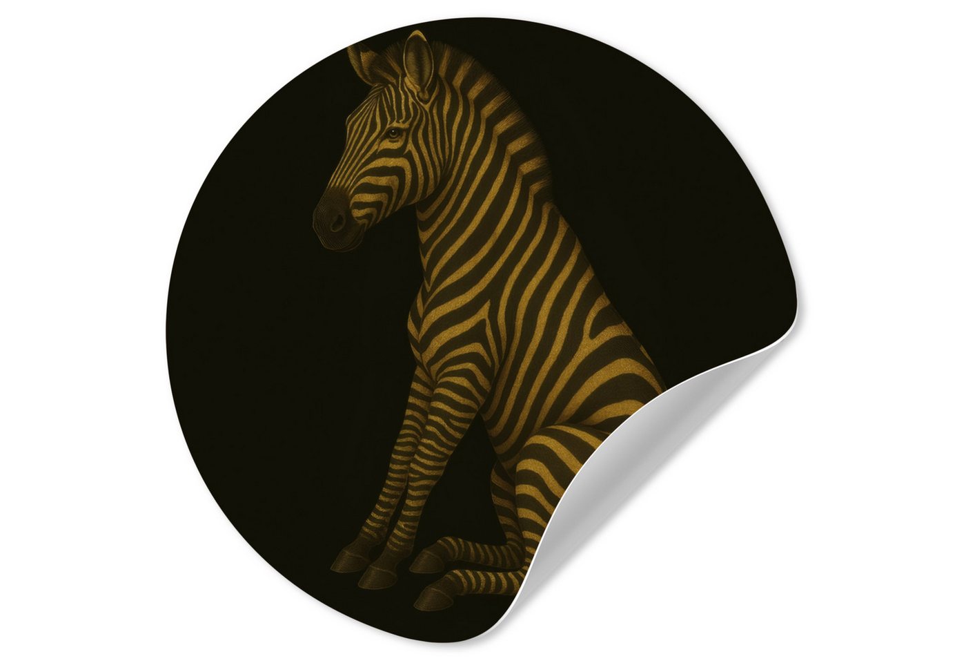 MuchoWow Wandsticker Zebra - Streifen - Gold (1 St), Wandtattoo Selbstklebend, Wohnzimmer Deko Aufkleber, 30x30 cm von MuchoWow