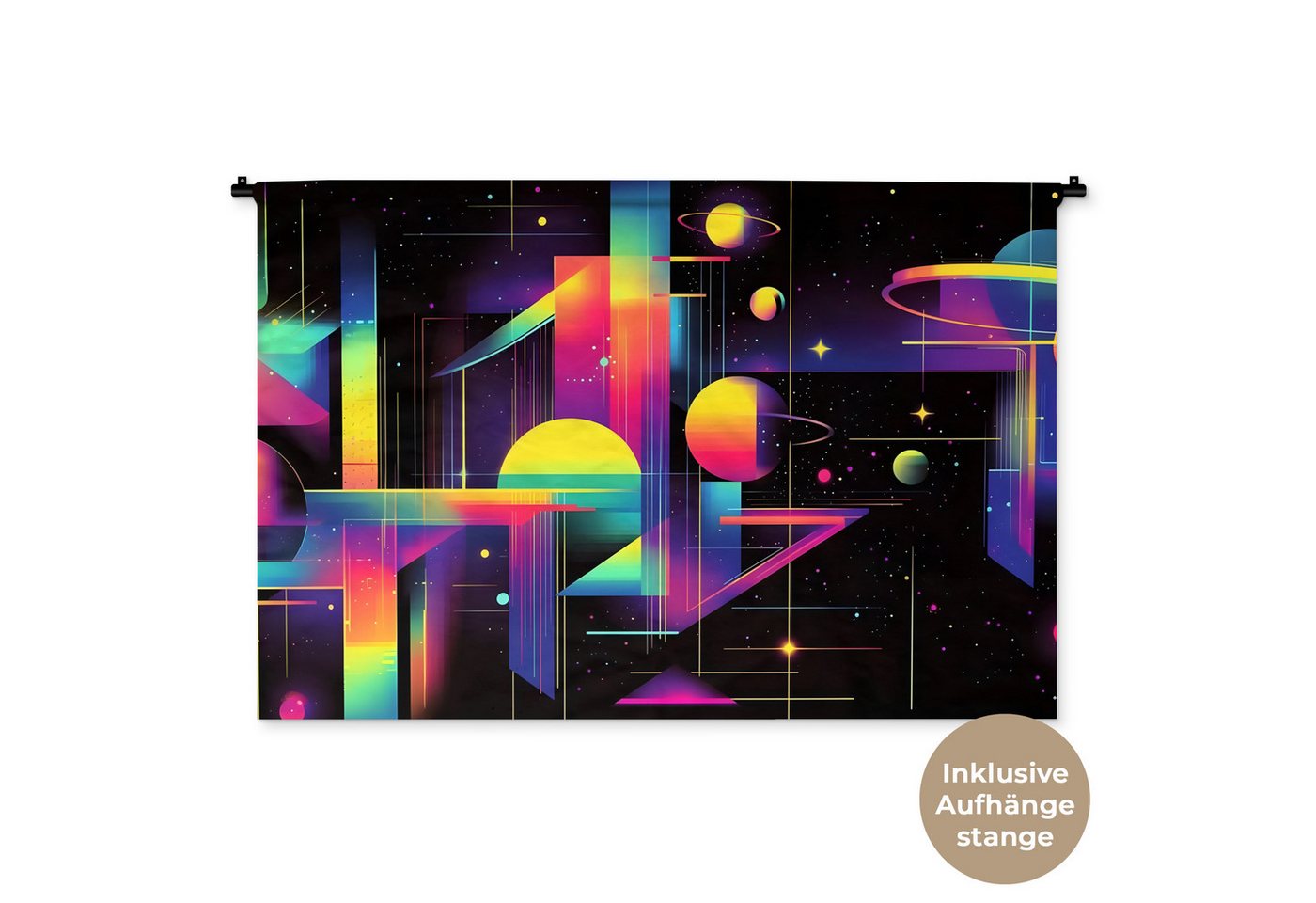 MuchoWow Wandteppich Abstrakt - Formen - Bunt - Linien von MuchoWow