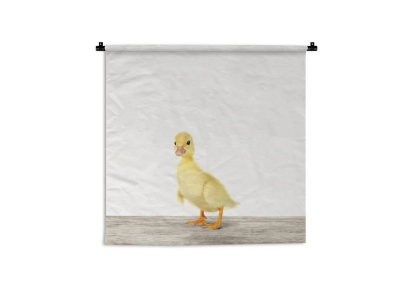 MuchoWow Wandteppich Ente - Küken - Tiere - Süß - Mädchen - Jungen - Kinder, Quadratisch, Höhe: 3 mm, Wand Teppich, Deko für an den Wand, 60x60 cm von MuchoWow