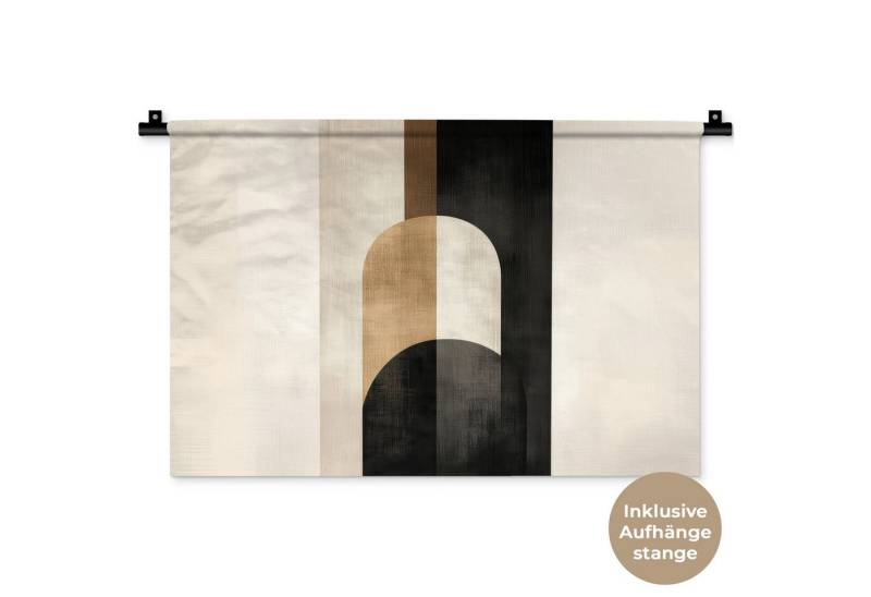 MuchoWow Wandteppich Geometrisch - Formen - Weiß, Rechteckig, Höhe: 3 mm, Wandteppich für Wohnzimmer, Schlafzimmer, 60x40 cm von MuchoWow