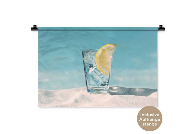 MuchoWow Wandteppich Glas - Eiswürfel - Zitrone, Rechteckig, Höhe: 3 mm, Wandteppich für Wohnzimmer, Schlafzimmer, 60x40 cm MuchoWow Wandteppich Glas - Eiswürfel - Zitrone, Rechteckig, Höhe: 3 mm, Wandteppich für Wohnzimmer, Schlafzimmer, 60x40 cm von MuchoWow