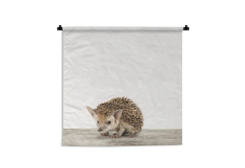 MuchoWow Wandteppich Igel - Tiere - Jungen - Mädchen, Quadratisch, Höhe: 3 mm, Wand Teppich, Deko für an den Wand, 60x60 cm von MuchoWow