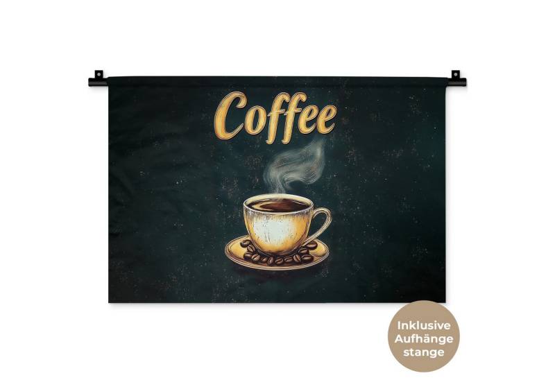 MuchoWow Wandteppich Kaffee - Schale - Kaffeebohnen - Retro, Rechteckig, Höhe: 3 mm, Wandteppich für Wohnzimmer, Schlafzimmer, 60x40 cm MuchoWow Wandteppich Kaffee - Schale - Kaffeebohnen - Retro, Rechteckig, Höhe: 3 mm, Wandteppich für Wohnzimmer, Schlafzimmer, 60x40 cm von MuchoWow