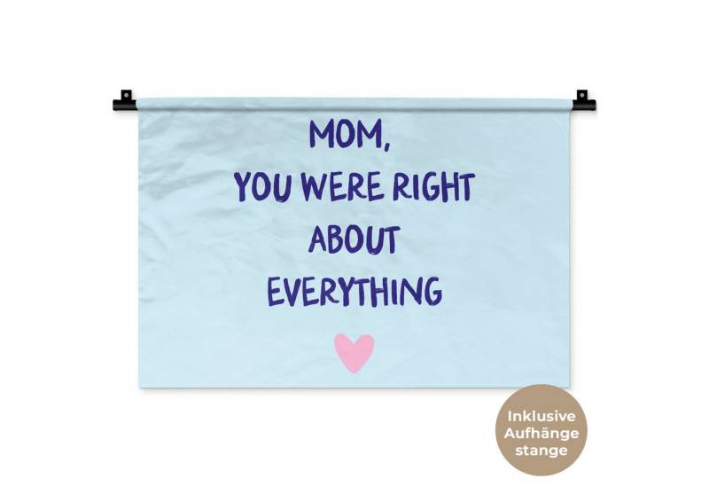 MuchoWow Wandteppich Mutter - Zitat - Blau, Rechteckig, Höhe: 3 mm, Wandteppich für Wohnzimmer, Schlafzimmer, 60x40 cm MuchoWow Wandteppich Mutter - Zitat - Blau, Rechteckig, Höhe: 3 mm, Wandteppich für Wohnzimmer, Schlafzimmer, 60x40 cm von MuchoWow