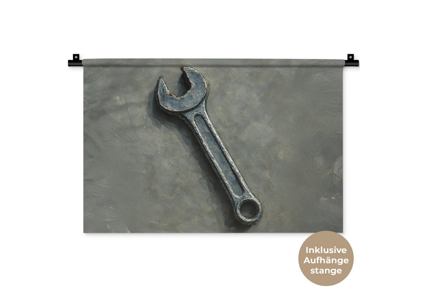 MuchoWow Wandteppich Schraubenschlüssel - Malerei - Werkzeuge - Farbe, Rechteckig, Höhe: 3 mm, Wandteppich für Wohnzimmer, Schlafzimmer, 60x40 cm MuchoWow Wandteppich Schraubenschlüssel - Malerei - Werkzeuge - Farbe, Rechteckig, Höhe: 3 mm, Wandteppich für Wohnzimmer, Schlafzimmer, 60x40 cm von MuchoWow