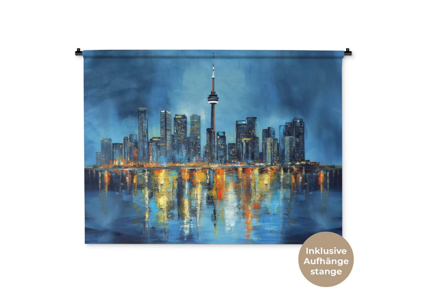 MuchoWow Wandteppich Skyline von Toronto - Wasser - Lichter der Stadt - Turm von MuchoWow