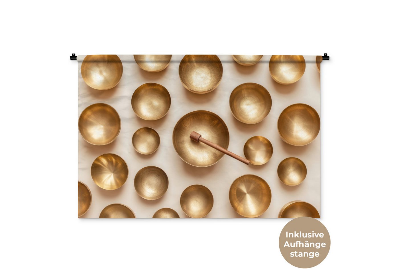 MuchoWow Wandteppich Symmetrisch - Gold - Bronze - Balance von MuchoWow