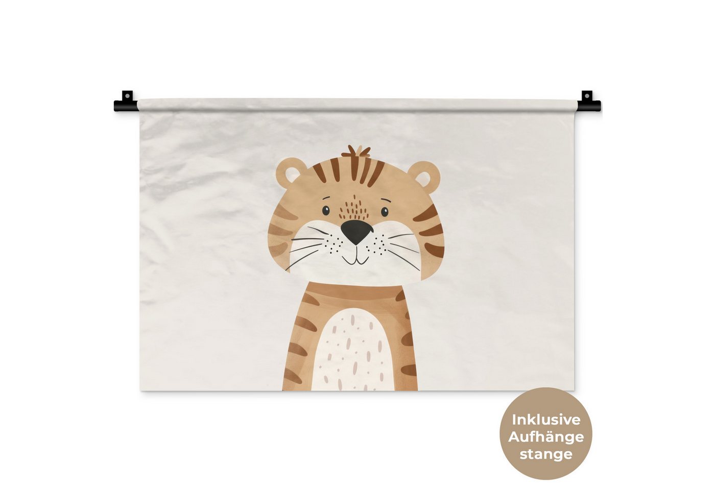 MuchoWow Wandteppich Tiger - Wildtiere - Pastell, Rechteckig, Höhe: 3 mm, Wandteppich für Wohnzimmer, Schlafzimmer, 60x40 cm von MuchoWow