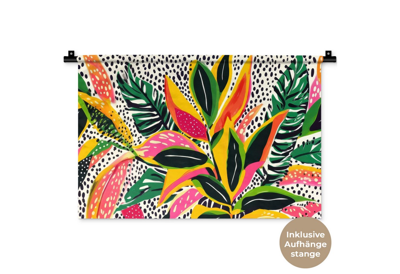 MuchoWow Wandteppich Tropical - Blätter - Schwarz und weiß, Rechteckig, Höhe: 3 mm, Wandteppich für Wohnzimmer, Schlafzimmer, 60x40 cm MuchoWow Wandteppich Tropical - Blätter - Schwarz und weiß, Rechteckig, Höhe: 3 mm, Wandteppich für Wohnzimmer, Schlafzimmer, 60x40 cm von MuchoWow