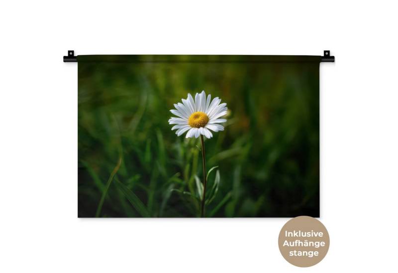 MuchoWow Wandteppich Weiß - Gänseblümchen - Blume - Gras, Rechteckig, Höhe: 3 mm, Wandteppich für Wohnzimmer, Schlafzimmer, 60x40 cm MuchoWow Wandteppich Weiß - Gänseblümchen - Blume - Gras, Rechteckig, Höhe: 3 mm, Wandteppich für Wohnzimmer, Schlafzimmer, 60x40 cm von MuchoWow