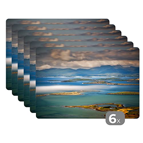 Placemats Platzdeckchen Platzset Tischset 6-teilig Tischdeko Untersetzer 45x30 cm Blick über die Clew Bay in Irland von MuchoWow