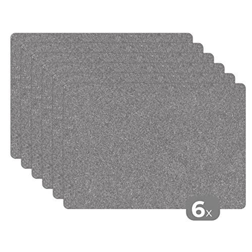 Placemats Platzdeckchen Platzset Tischset 6-teilig Tischdeko Untersetzer 45x30 cm Granit - Struktur - Grau - Design von MuchoWow