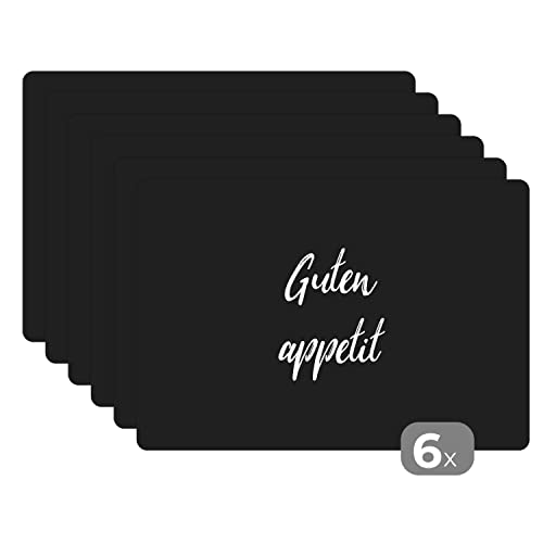 Placemats Platzdeckchen Platzset Tischset 6-teilig Tischdeko Untersetzer 45x30 cm Guten Appetit - Sprichwörter - Zitate - Herzhaft Essen von MuchoWow