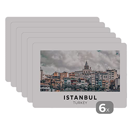 Placemats Platzdeckchen Platzset Tischset 6-teilig Tischdeko Untersetzer 45x30 cm Istanbul - Türkei - Architektur von MuchoWow