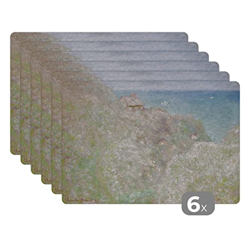 Placemats Platzdeckchen Platzset Tischset 6-teilig Tischdeko Untersetzer 45x30 cm Le Petit-Ailly, Varengeville in der Sonne - Gemälde von Claude Monet von MuchoWow