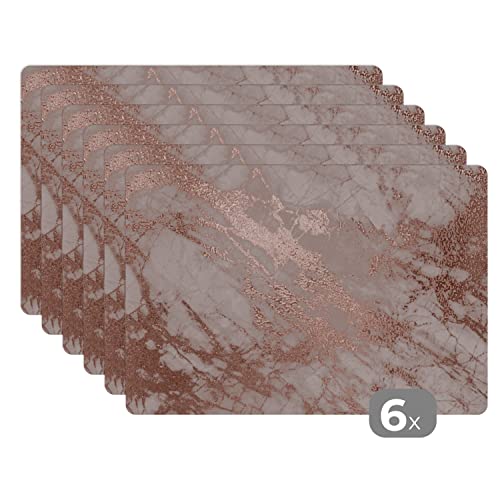 Placemats Platzdeckchen Platzset Tischset 6-teilig Tischdeko Untersetzer 45x30 cm Marmor - Rosa - Luxus - Marmoroptik - Glitzer - Design Placemats Platzdeckchen Platzset Tischset 6-teilig Tischdeko Untersetzer 45x30 cm Marmor - Rosa - Luxus - Marmoroptik - Glitzer - Design von MuchoWow