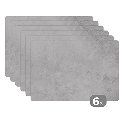 Placemats Platzdeckchen Platzset Tischset 6-teilig Tischdeko Untersetzer 45x30 cm Marmor - Textur - Grau - Marmoroptik von MuchoWow