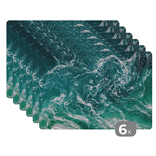 Placemats Platzdeckchen Platzset Tischset 6-teilig Tischdeko Untersetzer 45x30 cm Ozean - Wasser - Meer - Luxus - Grün - Türkis von MuchoWow