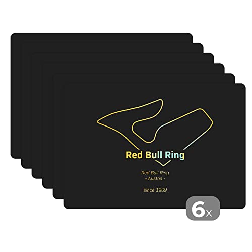 Placemats Platzdeckchen Platzset Tischset 6-teilig Tischdeko Untersetzer 45x30 cm Red Bull Ring - Formel 1 - Rennstrecke von MuchoWow