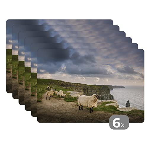 Placemats Platzdeckchen Platzset Tischset 6-teilig Tischdeko Untersetzer 45x30 cm Schafe in Irland von MuchoWow