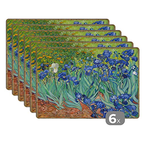 Placemats Platzdeckchen Platzset Tischset 6-teilig Tischdeko Untersetzer 45x30 cm Schwertlilien - Vincent Van Gogh von MuchoWow