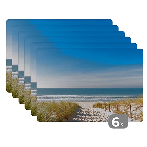 Placemats Platzdeckchen Platzset Tischset 6-teilig Tischdeko Untersetzer 45x30 cm Strand - Meer - Düne - Sand - Sommer von MuchoWow