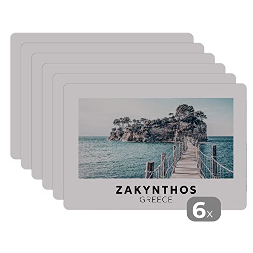 Placemats Platzdeckchen Platzset Tischset 6-teilig Tischdeko Untersetzer 45x30 cm Zakynthos - Griechenland - Meer von MuchoWow