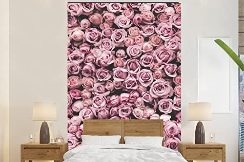 Selbstklebend Tapete Wandpapier Wandaufkleber Fototapete Tapeten Wanddeko 155x240 cm Blumen - Rosen - Natur - Rosa - Botanisch von MuchoWow