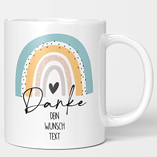 Tasse Personalisiert - Danke Tasse - Tasse bedrucken mit eigenem Text - Personalisierte Geschenke - Tasse selbst gestalten - Geschenke für frauen - beidseitig bedruckt - Freundin Geschenk - 4 Stück von MuchoWow