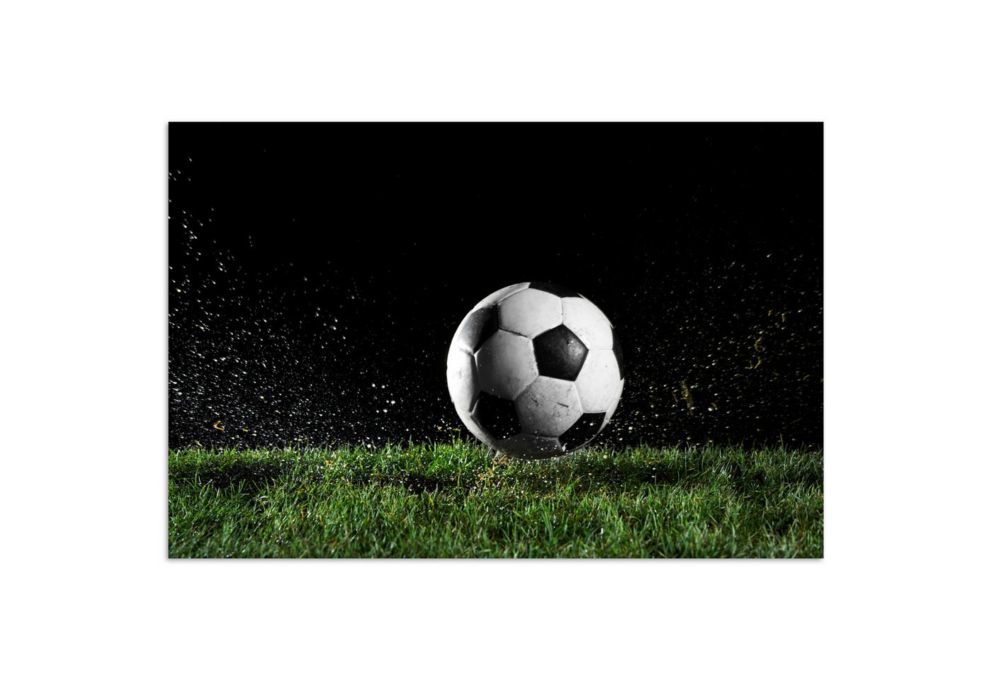 MuchoWow Poster Fußball auf der Wiese, (1 St), Poster ohne Rahmen, Wandbild, Wandposter, 30x20 cm von Muchowow